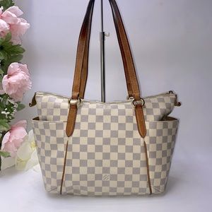 Authentic Louis Vuitton Totally Pam Damier Azur Shoulder Bag Tote